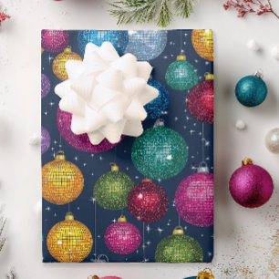 Retro Disco Ball Christmas Wrapping Paper Sheets