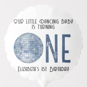 Retro Disco Ball First Birthday Party Balloon