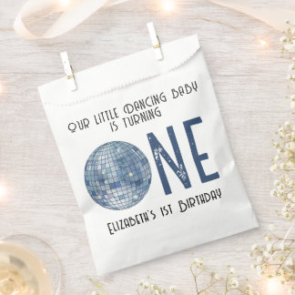 Retro Disco Ball First Birthday Party Favor Bag