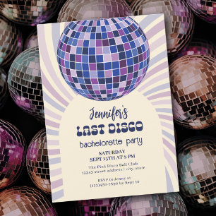 Retro Disco Ball Groovy 70s Bachelorette Party Invitation