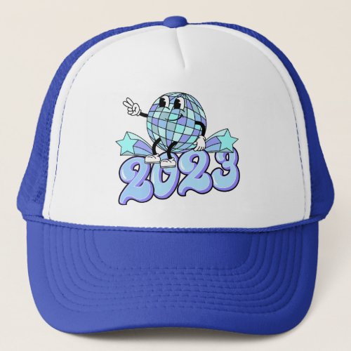 Retro Disco Ball Happy New Year 2023  Trucker Hat