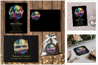 Retro Disco Ball Party Glamour Wedding