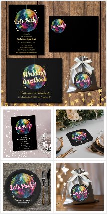 Retro Disco Ball Party Glamour Wedding