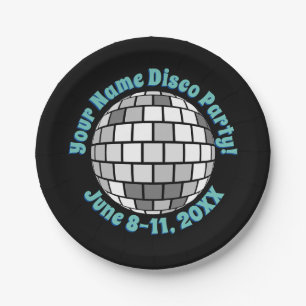 Retro Disco Ball PERSONALIZED Paper Plates