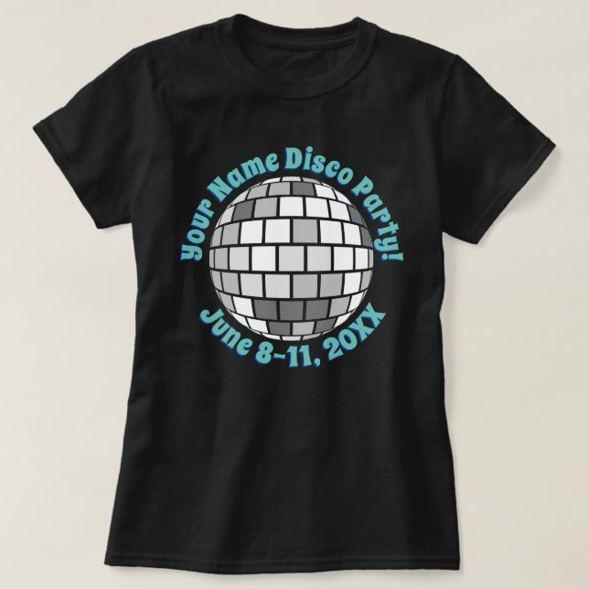 Retro Disco Ball PERSONALIZED T-Shirt (Design Front)