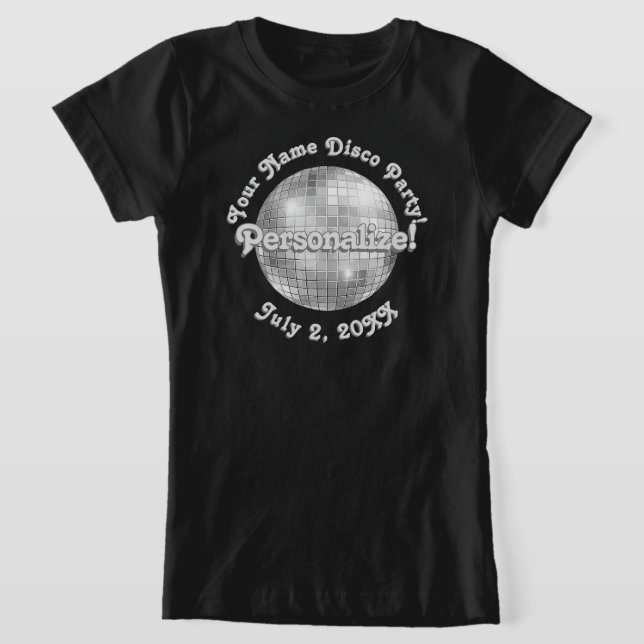 Retro Disco Ball PERSONALIZED T-Shirt (Laydown)