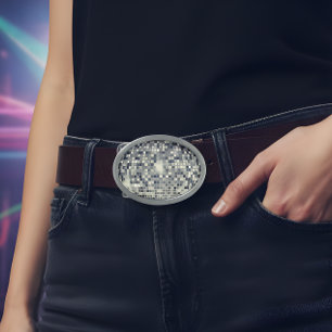 Retro Disco Ball - Silver Belt Buckle