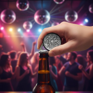 Retro Disco Ball Silver Magnetic Bottle Opener