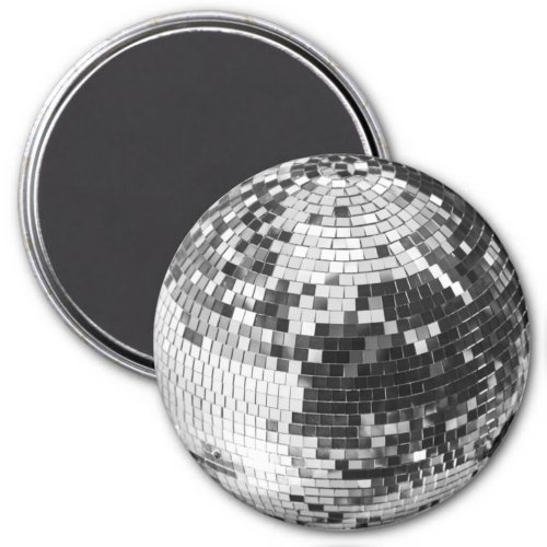 Retro disco ball sparkle glitter silver birthday magnet