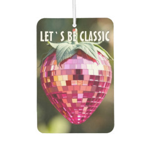 Retro Disco Ball Strawberry Air Freshener