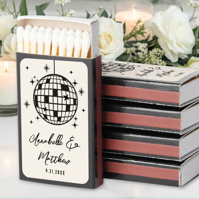 Retro Disco Ball  Wedding Matchboxes (Retro Disco Ball Wedding Matchboxes)