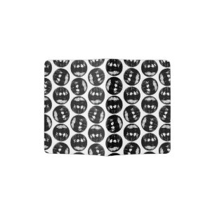 Retro Disco Balls Pattern Black & White Music Art Passport Holder