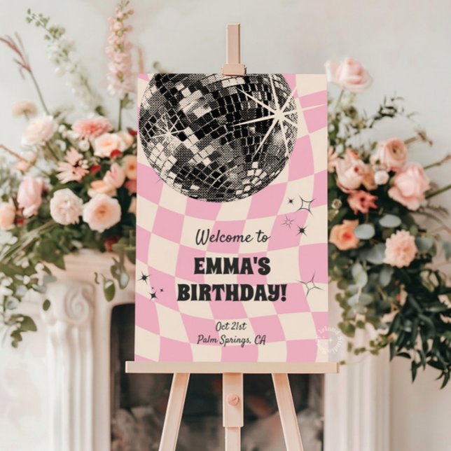 Retro Disco Birthday Welcome Sign (Creator Uploaded)