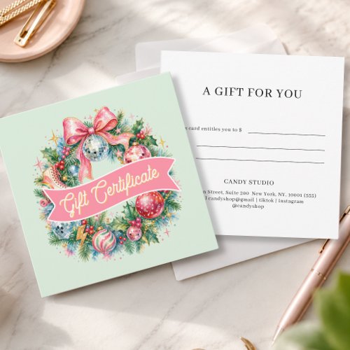 Retro Disco Christmas Wreath Gift Certificate