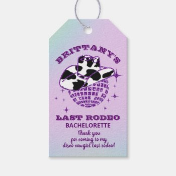 Retro Disco Cowgirl Bachelorette Party Gift Tags by Celebrais at Zazzle