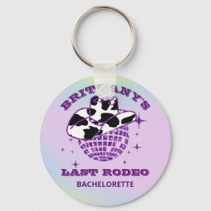 Retro Disco Cowgirl Bachelorette Party  Keychain