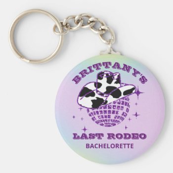 Retro Disco Cowgirl Bachelorette Party  Keychain