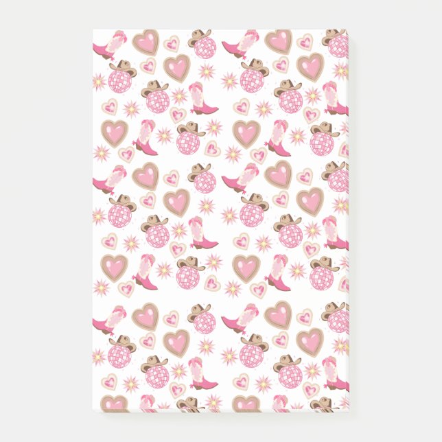 Retro Disco Cowgirl Sticky Notes (Front)