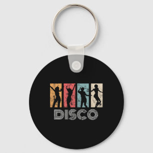 Retro Disco Dance 70s 80s Party Dance Dancer Keychain