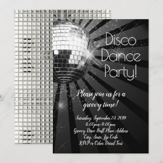 Retro Disco Dance 70s Birthday Party Invitation
