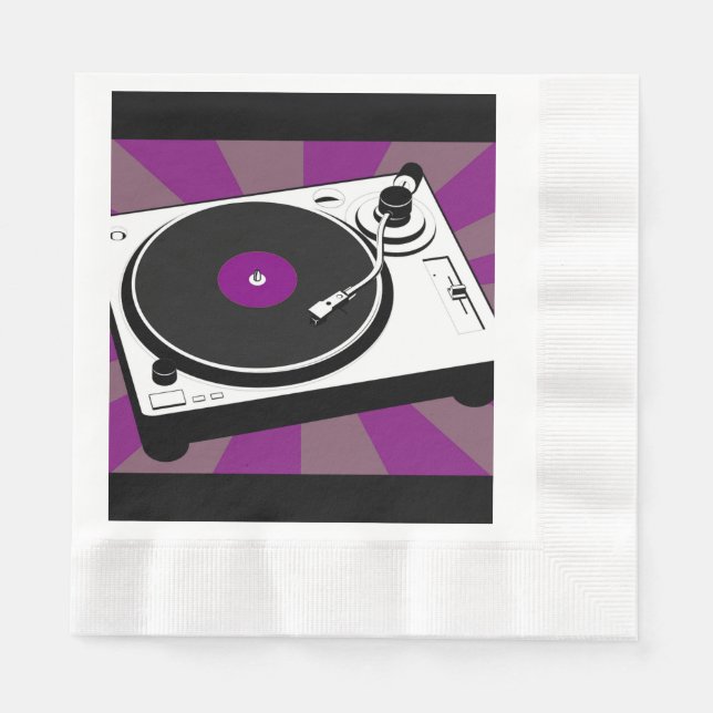 Retro Disco Dance Birthday Party Napkins (Front)