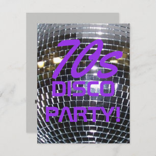 Retro Disco Dance Party 70's Party Purple Invitation