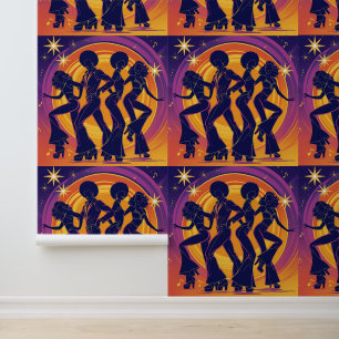 Retro Disco Dancers Peel and Stick for a Fun Vibe Wallpaper