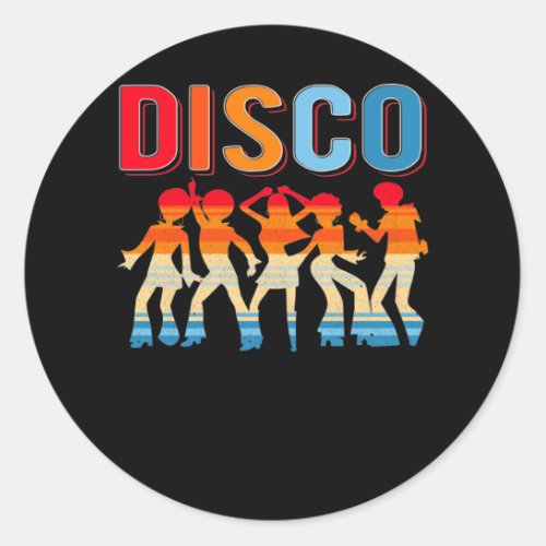 Retro Disco Dancing Girls 70s 80s African Dancer Classic Round Sticker