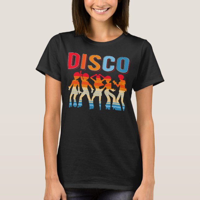 Retro Disco Dancing Girls 70s 80s African Dancer T-Shirt (Front)