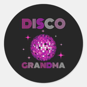 Retro Disco Grandma 70s 80s Dance Party Mirror Bal Classic Round Sticker