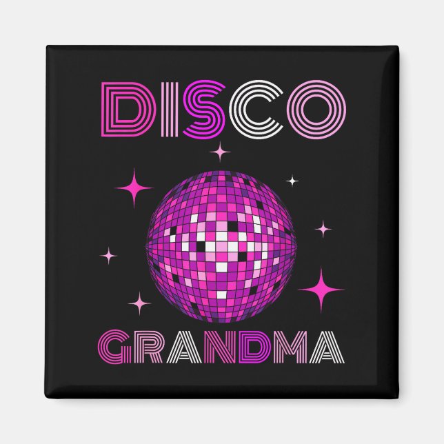 Retro Disco Grandma 70s 80s Dance Party Mirror Bal Magnet (Front)