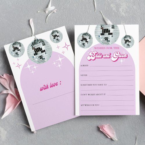 Retro Disco Groove Wishes Bridal Shower Game Card
