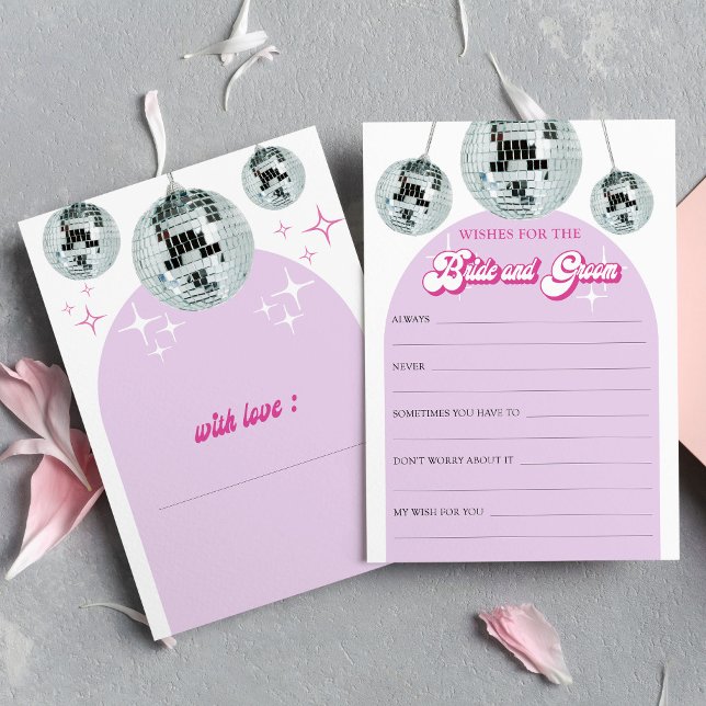 Retro Disco Groove Wishes Bridal Shower Game Card (Creator Uploaded)