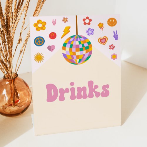 Retro Disco Groovy Drinks Table Party Sign