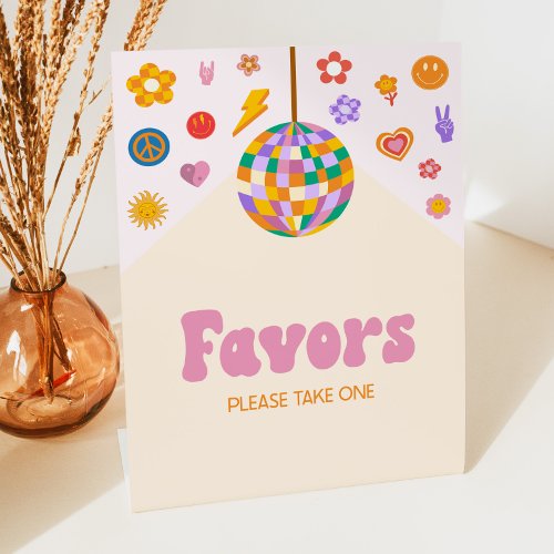 Retro Disco Groovy Party Favors Table Party Sign
