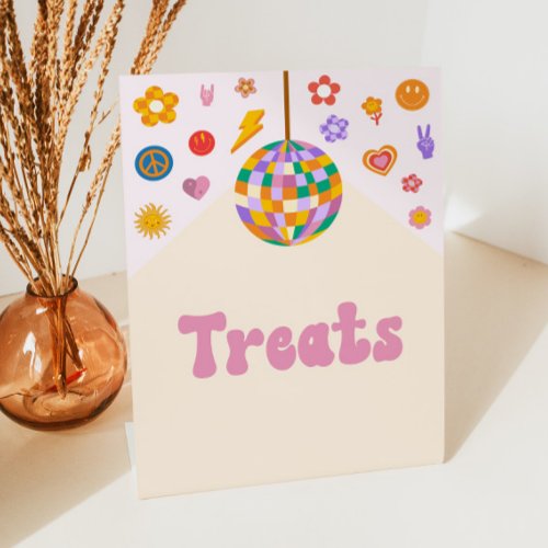 Retro Disco Groovy Treats Table Party Sign