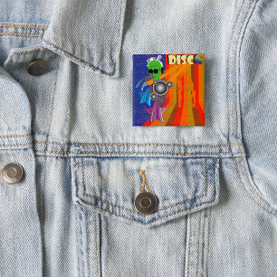 Retro Disco Party 70s Funk Art  Button