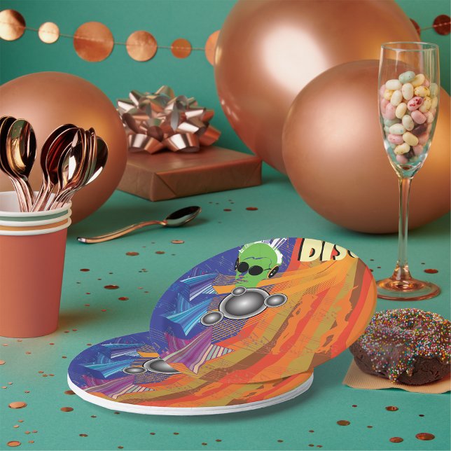 Retro Disco Party 70s Funk Art  Paper Plates (Creator Uploaded)