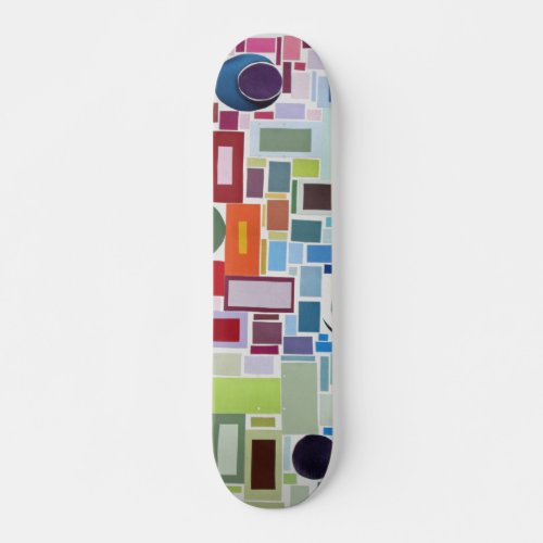 Retro Disco Party on Color Collage Skateboard