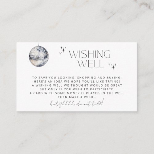 Retro Disco Party Wishing Well Enclosure Card