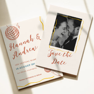 Retro Disco Wedding Save The Date