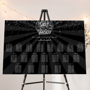Retro Disco Wedding Welcome 20 Table Seating Chart Foam Board