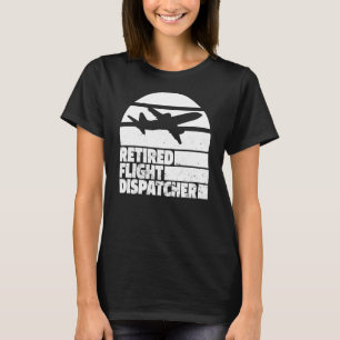Retro Dispatcher Retired  Police Vintage Flight Di T-Shirt