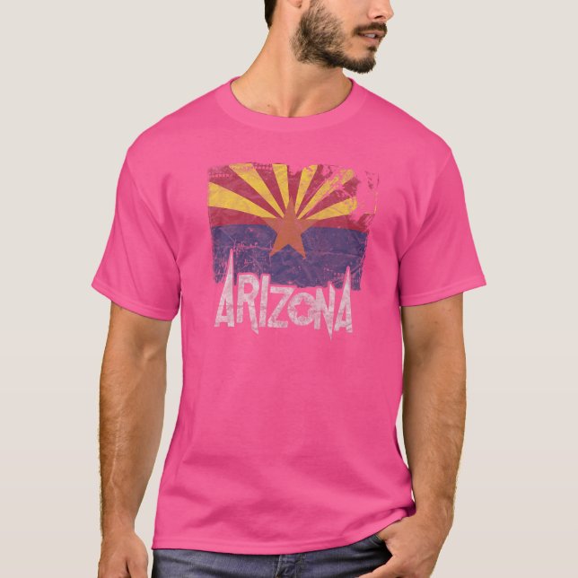 Retro Distressed arizona Grand Canyon State Flag T-Shirt (Front)