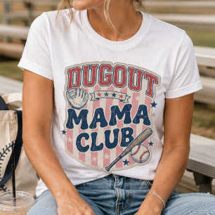 Retro Distressed Baseball Mama Dugout T-Shirt
