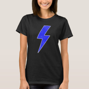 Retro Distressed BLUE & WHITE Lightning Bolt T-Shirt