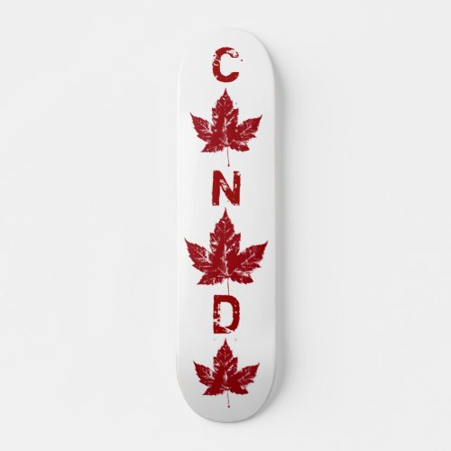 Retro Distressed Canada Maple Leaf Skateboard