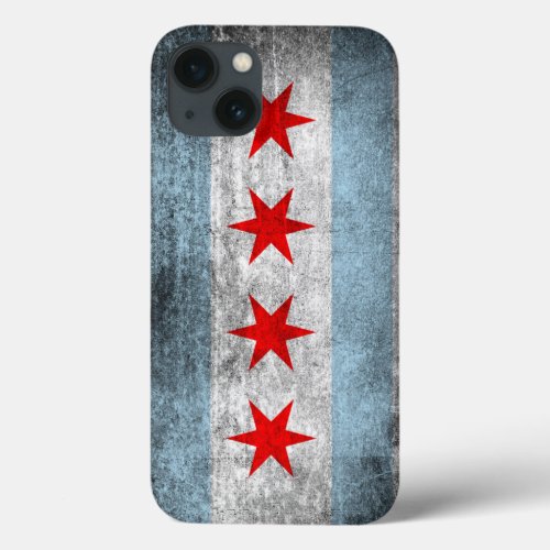 Retro Distressed Chicago Flag iPhone 13 Case