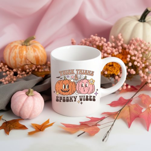 Retro Distressed Halloween Spooky Vibes Coffee Mug