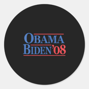 Retro Distressed Vintage Obama Biden 08 Campaign Classic Round Sticker